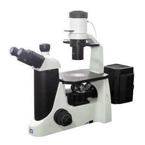 O laboratório inverteu o microscópio de fluorescência com U, V, B, filtros do croma de G